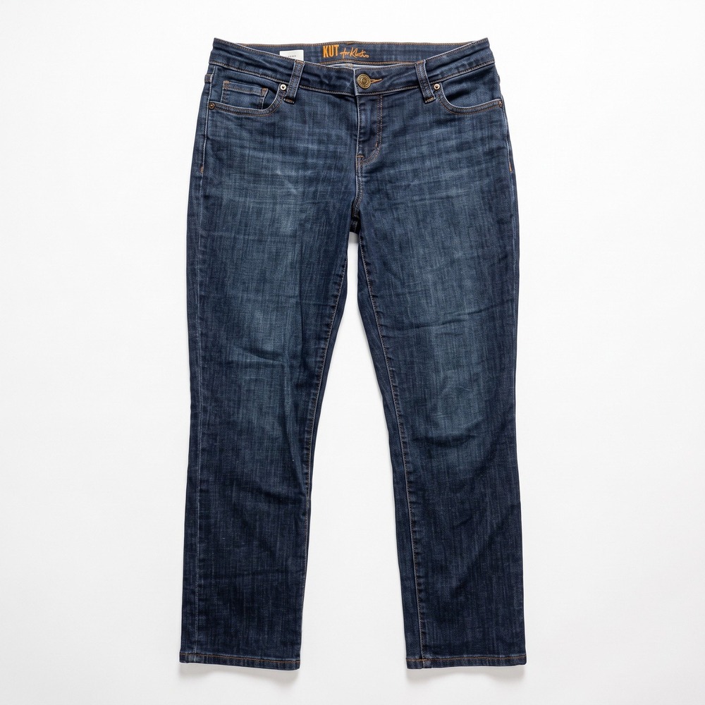 KUT from the Kloth 6 Blue Bardot Crop Skinny Boyfriend Jeans Womens Casual Boho